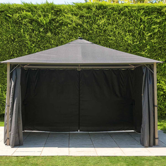 Sanctuary Birch 4 x 3m Fabric Gazebo with Solar Lights