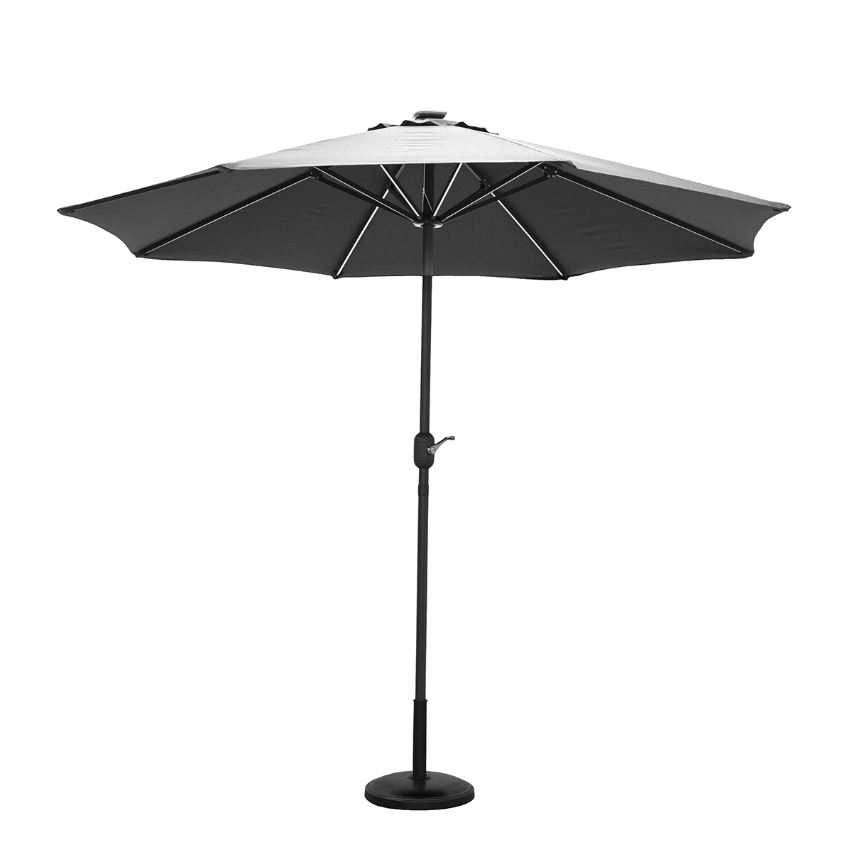 Jasmine Solar-Powered 2.7m Light Up Parasol - Grey