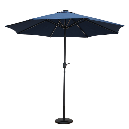 Jasmine Solar-Powered 2.7m Light Up Parasol - Navy