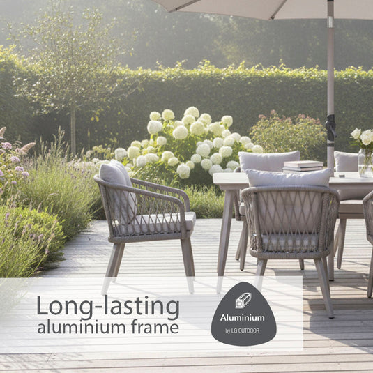 Sarasota 6 Seat Dining Set with 3.0m Parasol