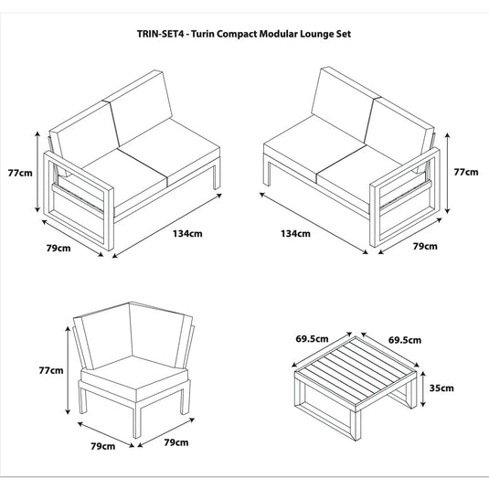 Turin Compact Modular Lounge Set