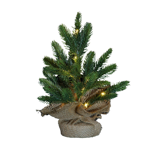 Table Top Christmas Tree in a Hessian Bag