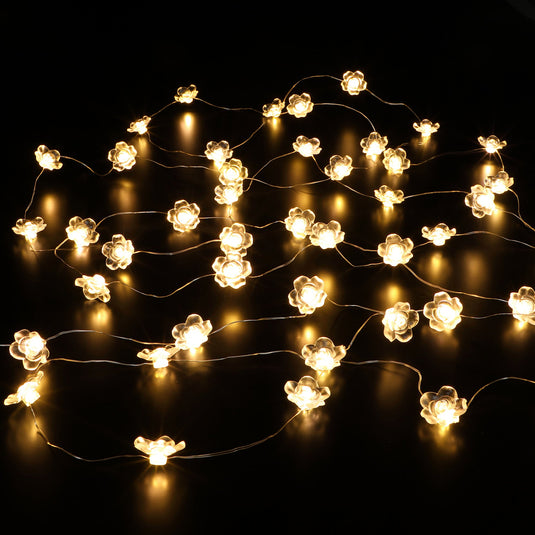 Rose White Solar Fine Wire Lights