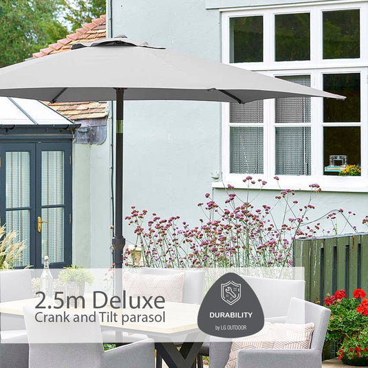 Venice 6 Seat Dining Set With Dining Chair And 3.0m Deluxe Parasol