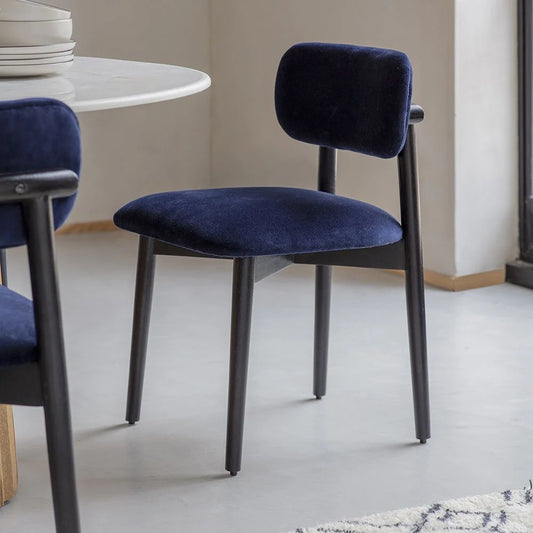 Layla Dining Chair in Midnight Blue Velvet