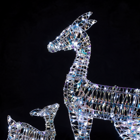 90CM Iridescent Richmond Deer & Fawn