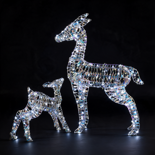 90CM Iridescent Richmond Deer & Fawn