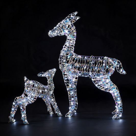90CM Iridescent Richmond Deer & Fawn