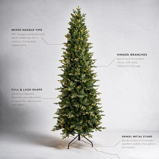 7.5' Warm White Pre-Lit Slim St. Moritz