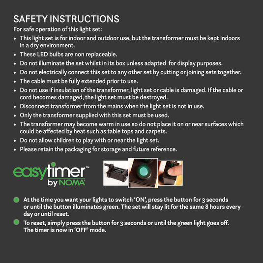 8 White Snowflake Pattern Projector String Lights