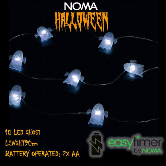 10 Clear Wire Ghost Lights - Battery Operated